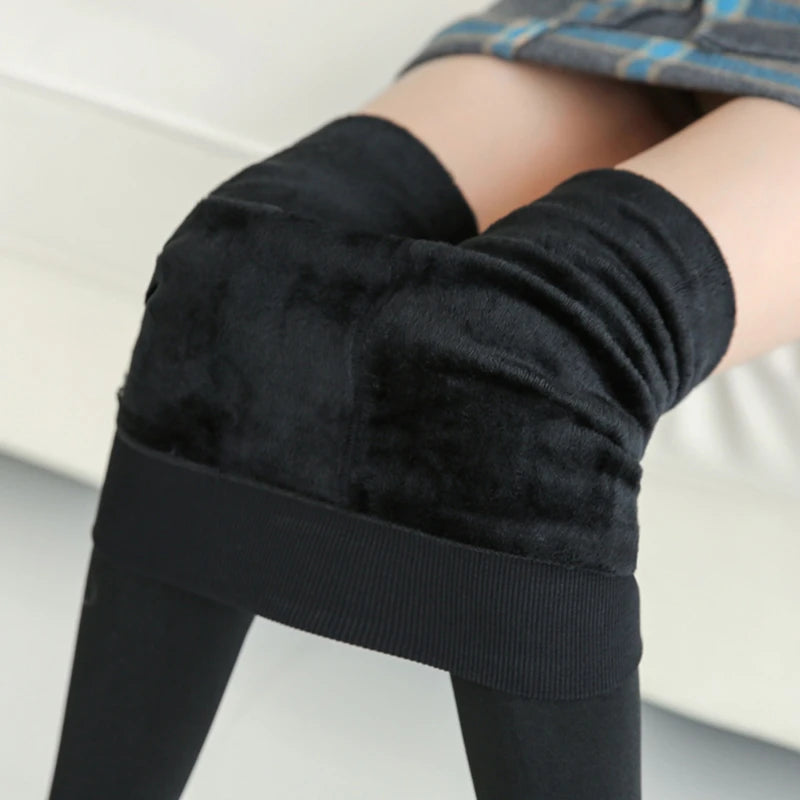 Women Velvet Fleece Lined Leggings Pencil Pants Ol High Waist Stretch –  Lelano Trends